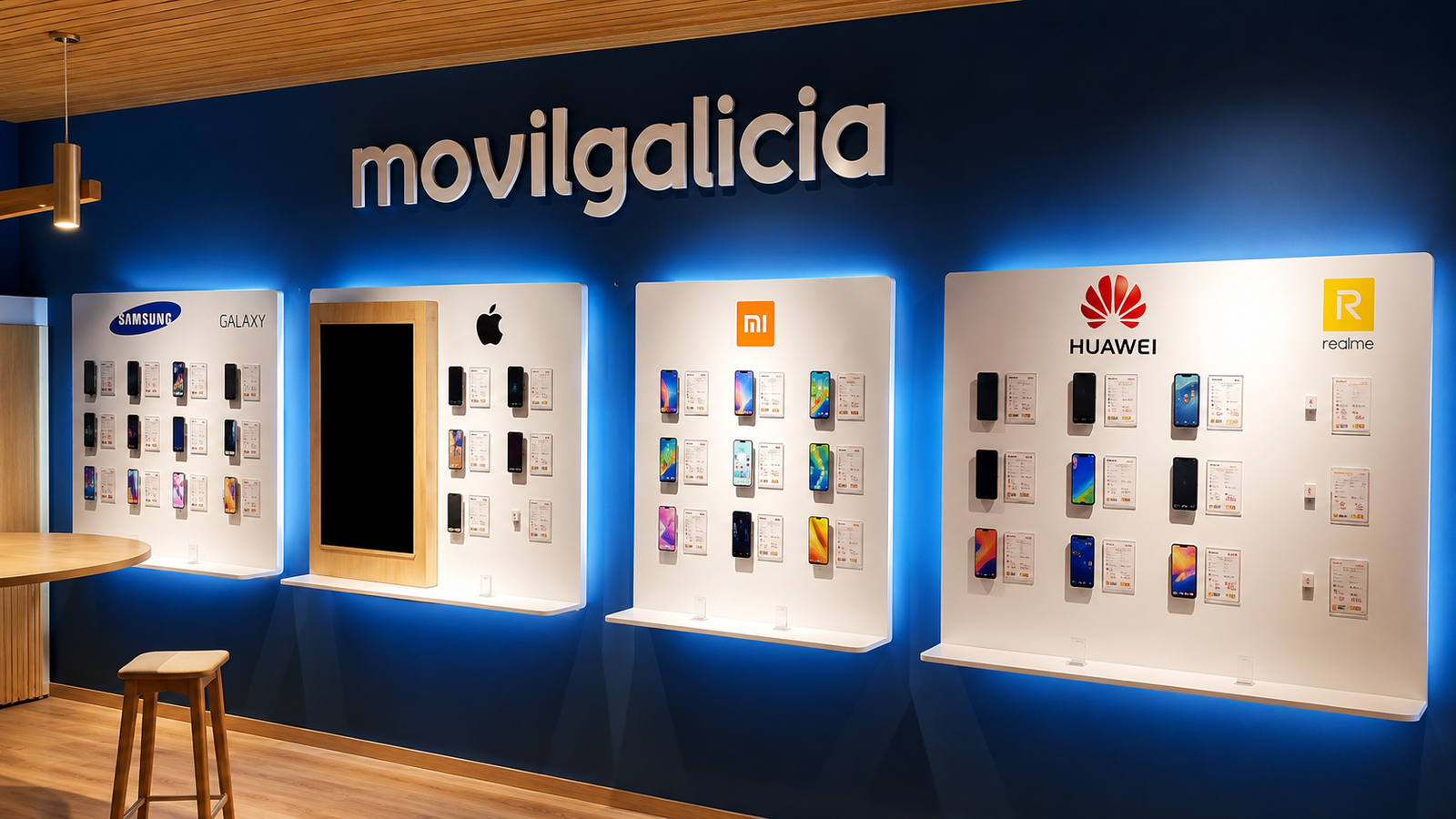 Rótulo e imagen de tienda MovilGalicia
